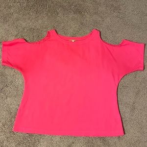 Gianni Bini Dillard’s Size Large Hot Pink Like New Cold Shoulder